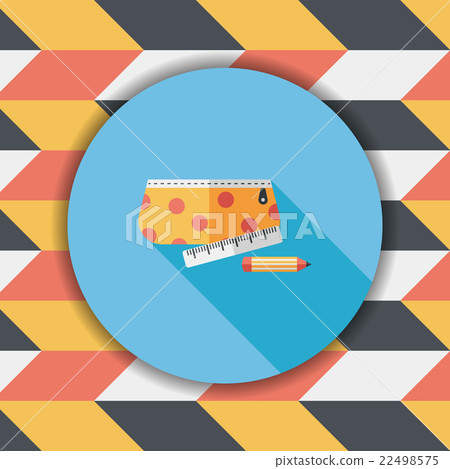 pencil box flat icon with long shadow,eps10 pencil box flat icon with long shadow,eps10 22498575