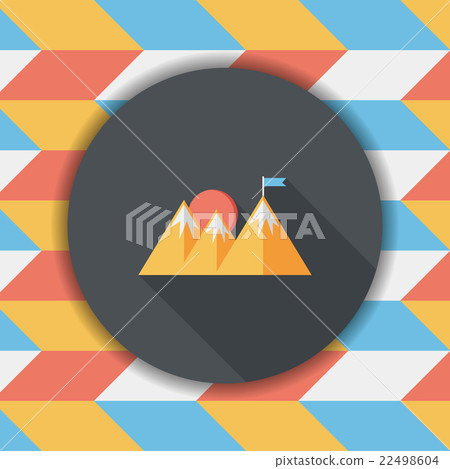 Mountain tourist flat icon with long shadow,eps10 - Stock Illustration ...