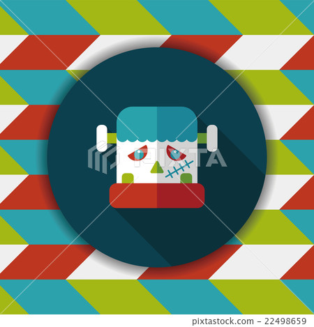 Frankenstein flat icon with long shadow,eps10 22498659