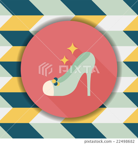 Wedding high-heeled shoes flat icon with long shadow,eps10 Wedding high-heeled shoes flat icon with long shadow,eps10 22498682