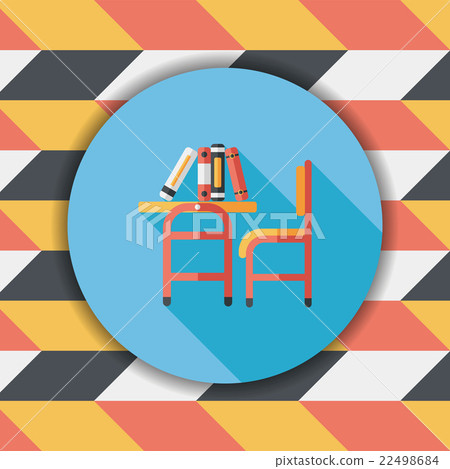 Vintage school desk flat icon with long shadow,eps10 Vintage school desk flat icon with long shadow,eps10 22498684