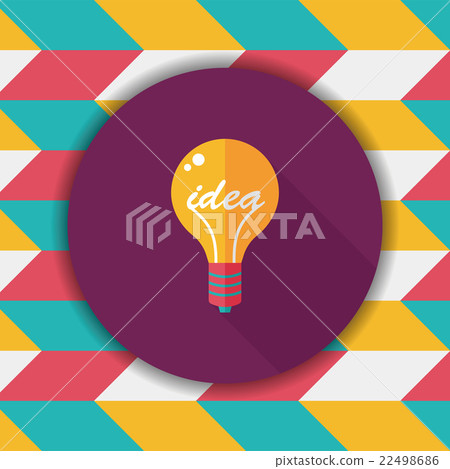 Light bulb flat icon with long shadow,eps10 - Stock Illustration ...