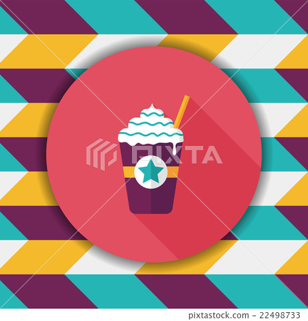 frappucino flat icon with long shadow,eps10 22498733