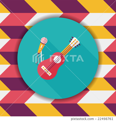 guitar flat icon with long shadow,eps10 22498761