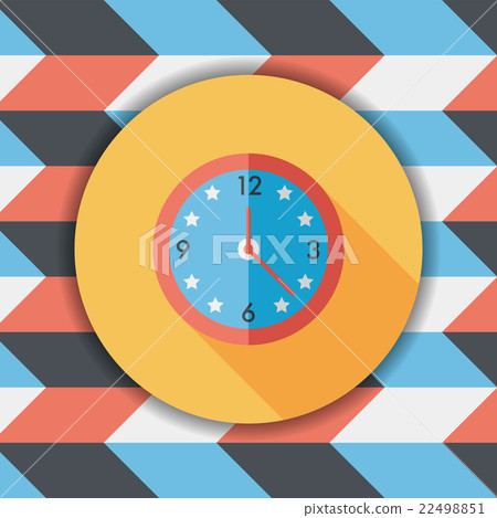 Clock flat icon with long shadow,eps10 Clock flat icon with long shadow,eps10 22498851