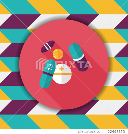 Pills flat icon with long shadow,eps10 22498853