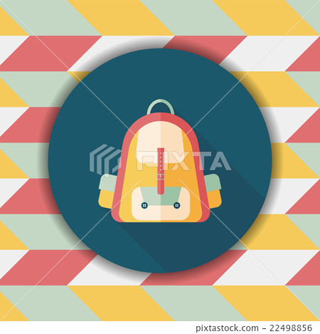Backpack flat icon with long shadow,eps10 22498856