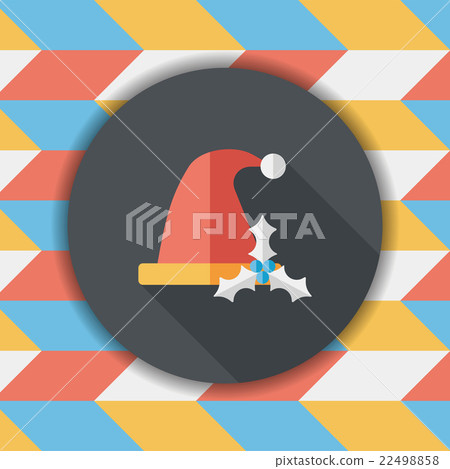 Christmas hat flat icon with long shadow,eps10 22498858