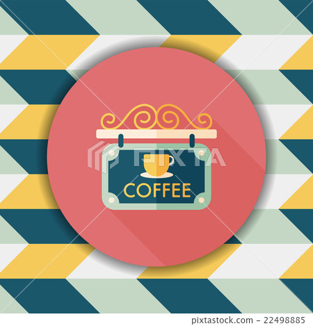 Coffee shop signs flat icon with long shadow,eps10 Coffee shop signs flat icon with long shadow,eps10 22498885