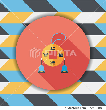 Chinese New Year flat icon with long shadow,eps10, Kosen Lucky p Chinese New Year flat icon with long shadow,eps10, Kosen Lucky p 22498886