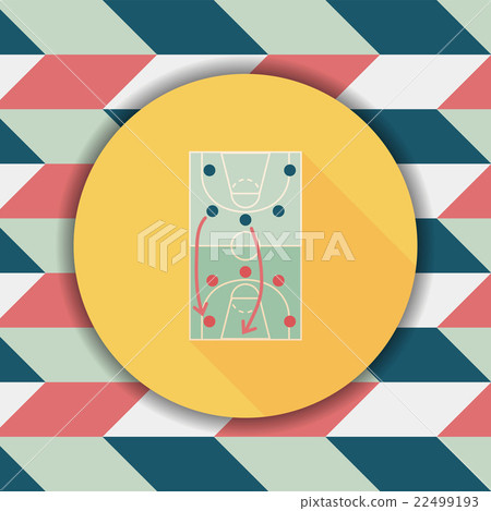 basketball strategy board flat icon with long... - Stock Illustration ...