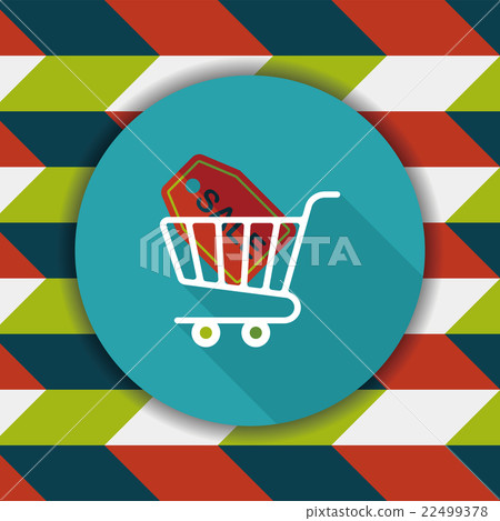 shopping cart flat icon with long shadow,eps10 - Stock Illustration ...