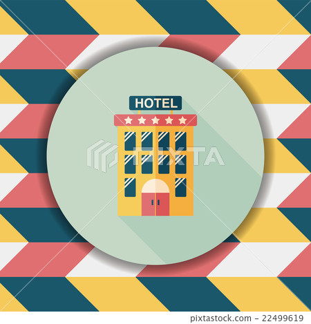 Building hotel flat icon with long shadow,eps10 Building hotel flat icon with long shadow,eps10 22499619