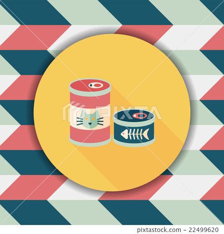 Pet cat food can flat icon with long shadow,eps10 Pet cat food can flat icon with long shadow,eps10 22499620