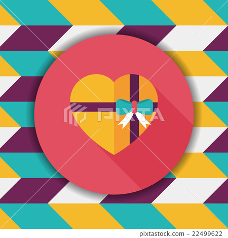 Valentine's Day present flat icon with long shadow,eps10 Valentine's Day present flat icon with long shadow,eps10 22499622