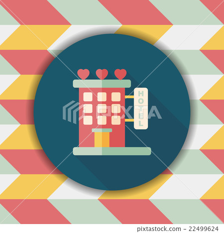 Valentine's day hotel flat icon with long shadow,eps10 Valentine's day hotel flat icon with long shadow,eps10 22499624