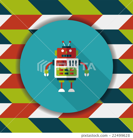 robot concept flat icon with long shadow,eps10 robot concept flat icon with long shadow,eps10 22499628