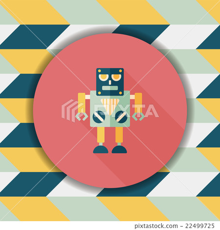 robot flat icon with long shadow,eps10 robot flat icon with long shadow,eps10 22499725