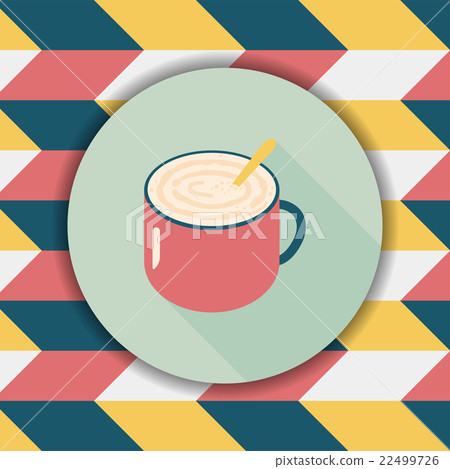 coffee latte art flat icon with long shadow,eps10 coffee latte art flat icon with long shadow,eps10 22499726