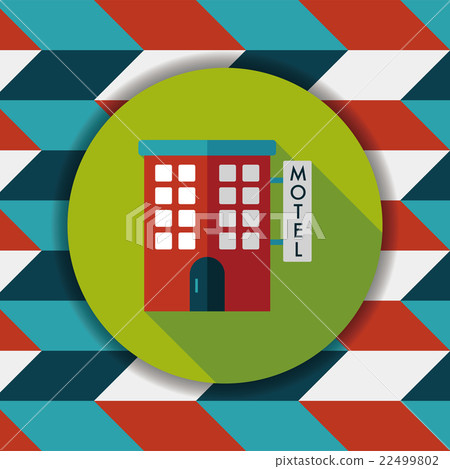 Building motel flat icon with long shadow,eps10 - Stock Illustration ...