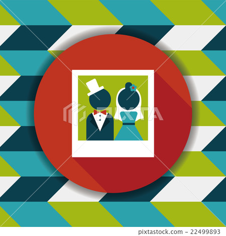 wedding photo flat icon with long shadow,eps10 22499893