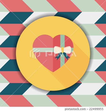 Valentine's Day present flat icon with long shadow,eps10 22499955