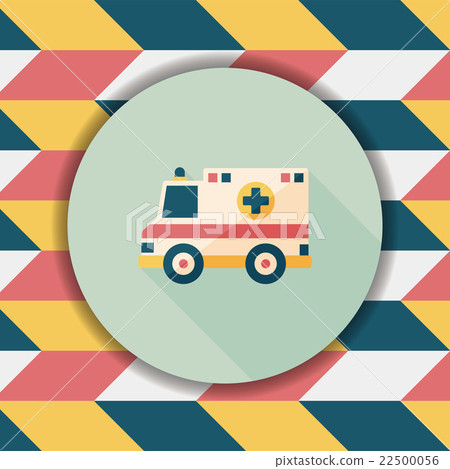 Transportation ambulance flat icon with long shadow,eps10 22500056