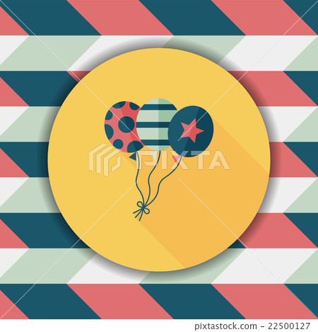 balloons flat icon with long shadow,eps10 - Stock Illustration ...