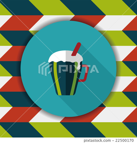 hot milk cream coffee flat icon with long shadow,eps10 hot milk cream coffee flat icon with long shadow,eps10 22500170