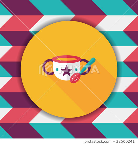 baby food bowl flat icon with long shadow,eps10 22500241