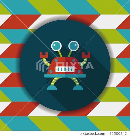 robot flat icon with long shadow,eps10 22500242