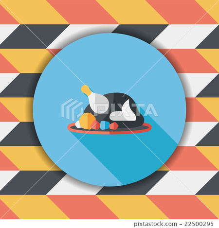 Grill chicken flat icon with long shadow,eps10 Grill chicken flat icon with long shadow,eps10 22500295
