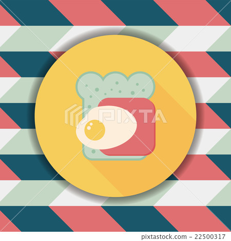 Ham toast flat icon with long shadow,eps10 Ham toast flat icon with long shadow,eps10 22500317