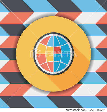 globe icon, flat icon with long shadow - Stock Illustration [22500329 ...