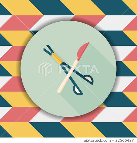 Surgical Instrument flat icon with long shadow Surgical Instrument flat icon with long shadow 22500487