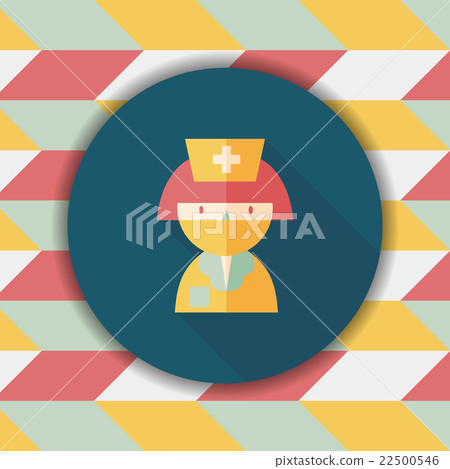 Medicine nurses flat icon with long shadow - Stock Illustration ...