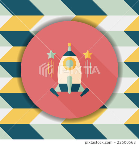 Space rocket flat icon with long shadow,eps10 22500568