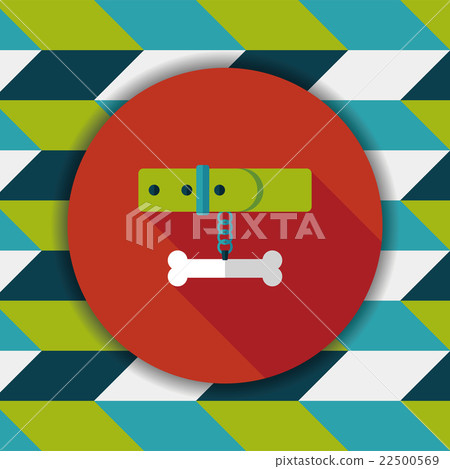 Pet dog chains flat icon with long shadow,eps10 22500569