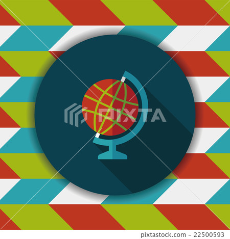 globe flat icon with long shadow,eps10 - Stock Illustration [22500593 ...
