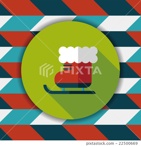 Christmas sleigh flat icon with long shadow,eps10 22500669
