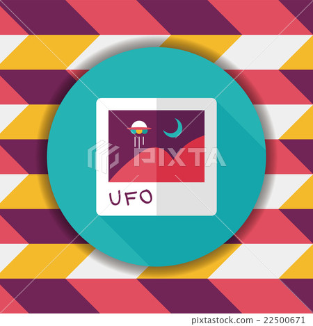 Space UFO photo flat icon with long shadow, eps10 22500671