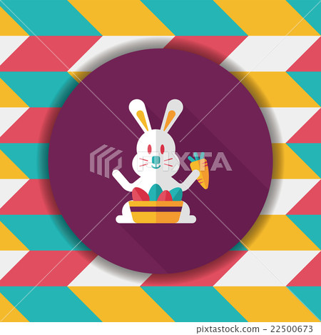 easter bunny flat icon with long shadow,eps10 22500673