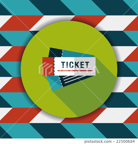 Ticket flat icon with long shadow Ticket flat icon with long shadow 22500684