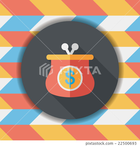 purse flat icon with long shadow,eps10 22500693