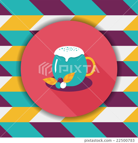 hot milk cream coffee flat icon with long shadow,eps10 hot milk cream coffee flat icon with long shadow,eps10 22500783