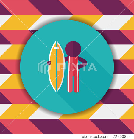 surfing flat icon with long shadow - Stock Illustration [22500864] - PIXTA
