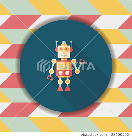 robot concept flat icon with long shadow,eps10 22500900