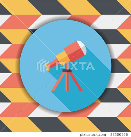 Telescope flat icon with long shadow,eps10 22500926