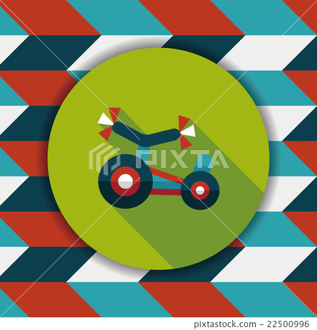 Kids Tricycle flat icon with long shadow,eps10 22500996