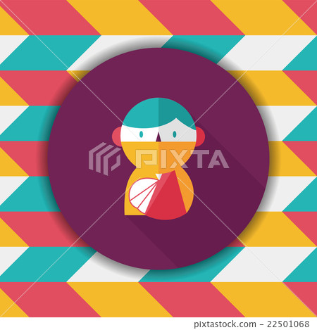 Female patient flat icon with long shadow - Stock Illustration ...